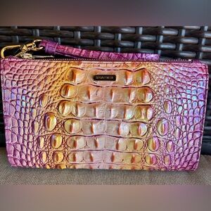 NWT Brahmin Daisy GRAPEFRUIT Ombre Melbourne Clutch/Wristlet